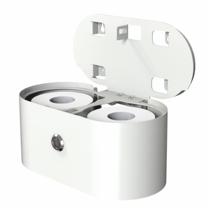 3370-Björk toiletpapirholder til 2 standardruller, hvid